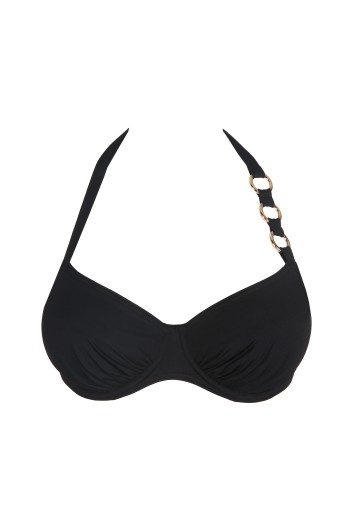 PrimaDonna Bikini Top Full Cup Damietta 4011610, Σουτιέν Μαγιό με διακοσμητικούς κρίκους για μεγάλο στήθος , ΜΑΥΡΟ